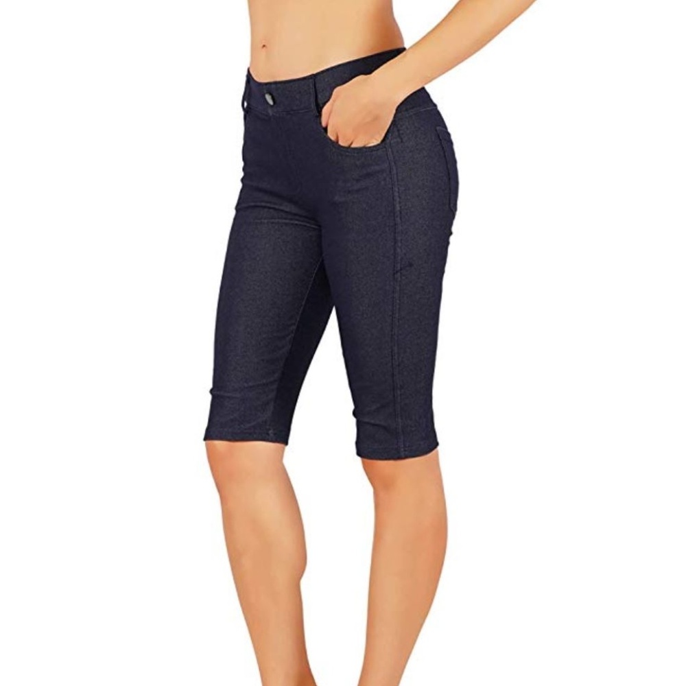 Women's Jean Look Cotton Blend Jeggings - Picture 1 of 3